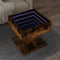 vidaXL - Salontafel - met - LED - 50x50x45 - cm - bewerkt - hout - gerookt - eikenkleur