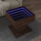 vidaXL - Salontafel - met - LED - 50x50x45 - cm - bewerkt - hout - bruin - eikenkleurig