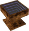 vidaXL - Salontafel - met - LED - 50x50x45 - cm - bewerkt - hout - gerookt - eikenkleur