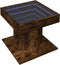 vidaXL - Salontafel - met - LED - 50x50x45 - cm - bewerkt - hout - gerookt - eikenkleur