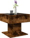 vidaXL - Salontafel - met - LED - 50x50x45 - cm - bewerkt - hout - gerookt - eikenkleur