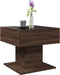 vidaXL - Salontafel - met - LED - 50x50x45 - cm - bewerkt - hout - bruin - eikenkleurig