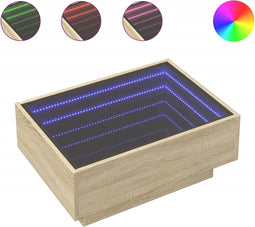 vidaXL - Salontafel - met - LED - 70x50x30 - cm - bewerkt - hout - sonoma - eikenkleurig