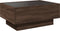 vidaXL - Salontafel - met - LED - 70x50x30 - cm - bewerkt - hout - bruin - eikenkleurig