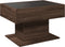 vidaXL - Salontafel - met - LED - 70x50x45 - cm - bewerkt - hout - bruin - eikenkleurig