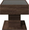 vidaXL - Salontafel - met - LED - 70x50x45 - cm - bewerkt - hout - bruin - eikenkleurig