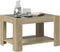 vidaXL - Salontafel - met - LED - 73x53x45 - cm - bewerkt - hout - sonoma - eikenkleurig