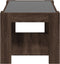 vidaXL - Salontafel - met - LED - 73x53x45 - cm - bewerkt - hout - bruin - eikenkleurig