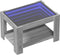 vidaXL - Salontafel - met - LED - 73x53x45 - cm - bewerkt - hout - grijs - sonoma - eiken
