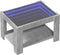vidaXL - Salontafel - met - LED - 73x53x45 - cm - bewerkt - hout - betongrijs