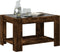 vidaXL - Salontafel - met - LED - 73x53x45 - cm - bewerkt - hout - gerookt - eikenkleur