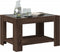 vidaXL - Salontafel - met - LED - 73x53x45 - cm - bewerkt - hout - bruin - eikenkleurig
