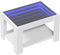 vidaXL - Salontafel - met - LED - 73x53x45 - cm - bewerkt - hout - wit