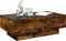 vidaXL - Salontafel - met - LED - 90x50x30 - cm - bewerkt - hout - gerookt - eikenkleur