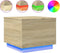vidaXL - Salontafel - met - LED-verlichting - 50x50x40 - cm - sonoma - eiken