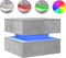 vidaXL - Salontafel - met - LED-verlichting - 50x50x40 - cm - betongrijs