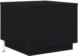vidaXL - Salontafel - met - LED-verlichting - 50x50x40 - cm - zwart - eikenkleurig