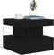 vidaXL - Salontafel - met - LED-verlichting - 50x50x40 - cm - zwart - eikenkleurig