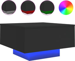 vidaXL - Salontafel - met - LED-verlichting - 55x55x31 - cm - zwart