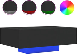 vidaXL - Salontafel - met - LED-verlichting - 85x55x31 - cm - zwart