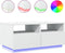 vidaXL - Salontafel - met - LED-verlichting - 90x49x40 - cm - wit
