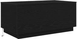 vidaXL - Salontafel - met - LED-verlichting - 90x50x40 - cm - zwart - eiken