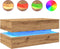 vidaXL - Salontafel - met - LED-verlichting - 90x50x40cm - artisanaal - eikenkleur