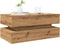 vidaXL - Salontafel - met - LED-verlichting - 90x50x40cm - artisanaal - eikenkleur