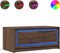 vidaXL - Salontafel - met - LED-verlichting - bewerkt - hout - bruin - eikenkleur