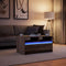 vidaXL - Salontafel - met - LED-verlichting - bewerkt - hout - bruin - eikenkleur