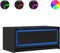vidaXL - Salontafel - met - LED-verlichting - bewerkt - hout - zwart