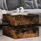 vidaXL - Salontafel - met - metalen - poten - 50x50x40 - cm - gerookt - eikenkleurig