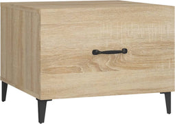 vidaXL - Salontafel - met - metalen - poten - 50x50x40 - cm - sonoma - eikenkleurig