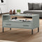 vidaXL - Salontafel - met - metalen - poten - OSLO - 85x50x45 - cm - hout - grijs
