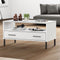 vidaXL - Salontafel - met - metalen - poten - OSLO - 85x50x45 - cm - masssief - hout - wit