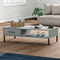 vidaXL - Salontafel - met - metalen - poten - OSLO - massief - grenenhout - grijs