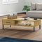 vidaXL - Salontafel - met - metalen - poten - OSLO - massief - grenenhout - bruin