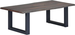 vidaXL - Salontafel - met - natuurlijke - randen - 115x60x40 - cm - acaciahout - grijs