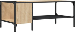 vidaXL - Salontafel - met - rek - 100x51x40 - cm - bewerkt - hout - sonoma - eikenkleur