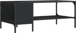 vidaXL - Salontafel - met - rek - 100x51x40 - cm - bewerkt - hout - zwart