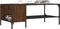 vidaXL - Salontafel - met - rek - 100x51x40 - cm - bewerkt - hout - bruin - eikenkleur