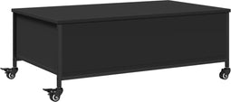 vidaXL - Salontafel met wielen 91x55x34 cm - bewerkt hout zwart