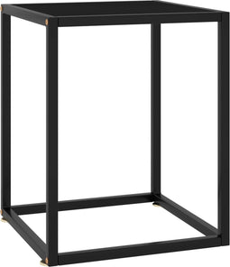 vidaXL - Salontafel - met - zwart - glas - 40x40x50 - cm - zwart