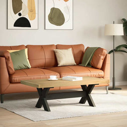 vidaXL - Salontafel - NOAIN - X-vormige - poten - 120x60x40 - cm - massief - hout