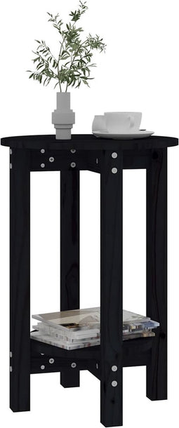 vidaXL - Salontafel - Ø - 40x60 - cm - massief - grenenhout - zwart