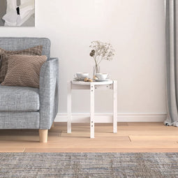vidaXL - Salontafel - Ø - 42,5x45 - cm - massief - grenenhout - wit