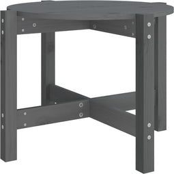 vidaXL - Salontafel - Ø - 62,5x45 - cm - massief - grenenhout - grijs