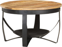 vidaXL - Salontafel - Ø - 68x43 - cm - ruw - mangohout