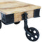 vidaXL - Salontafel - op - wieltjes - ruw - mangohout