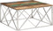 vidaXL - Salontafel - roestvrij - staal - en - gerecycled - hout - zilverkleurig